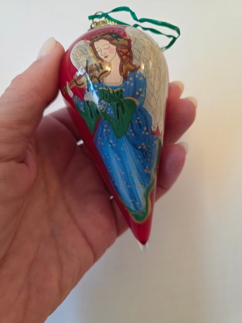 Pier 1 Imports Li Bien 2017 Teardrop Angel Hand Painted Christmas Ornament Box